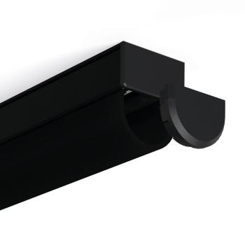 Schwarze halbrunde Profilkappe für LED-Leuchtenprofile